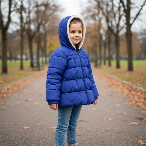 London Fog Floral Purple Puff Jacket for Little Girl Size M 5 - 6 - Picture 13 of 13